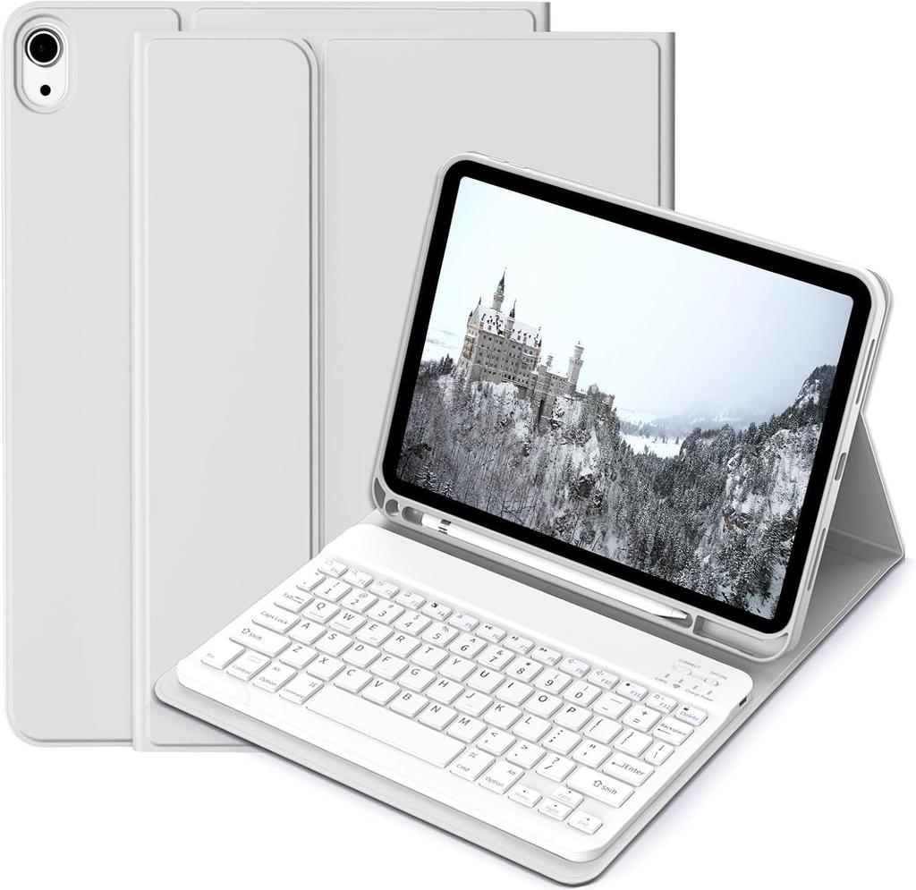 Кожаный чехол-клавиатура для iPad Air 11 10-го поколения с магнитным съемным чехлом и слотом для стилуса