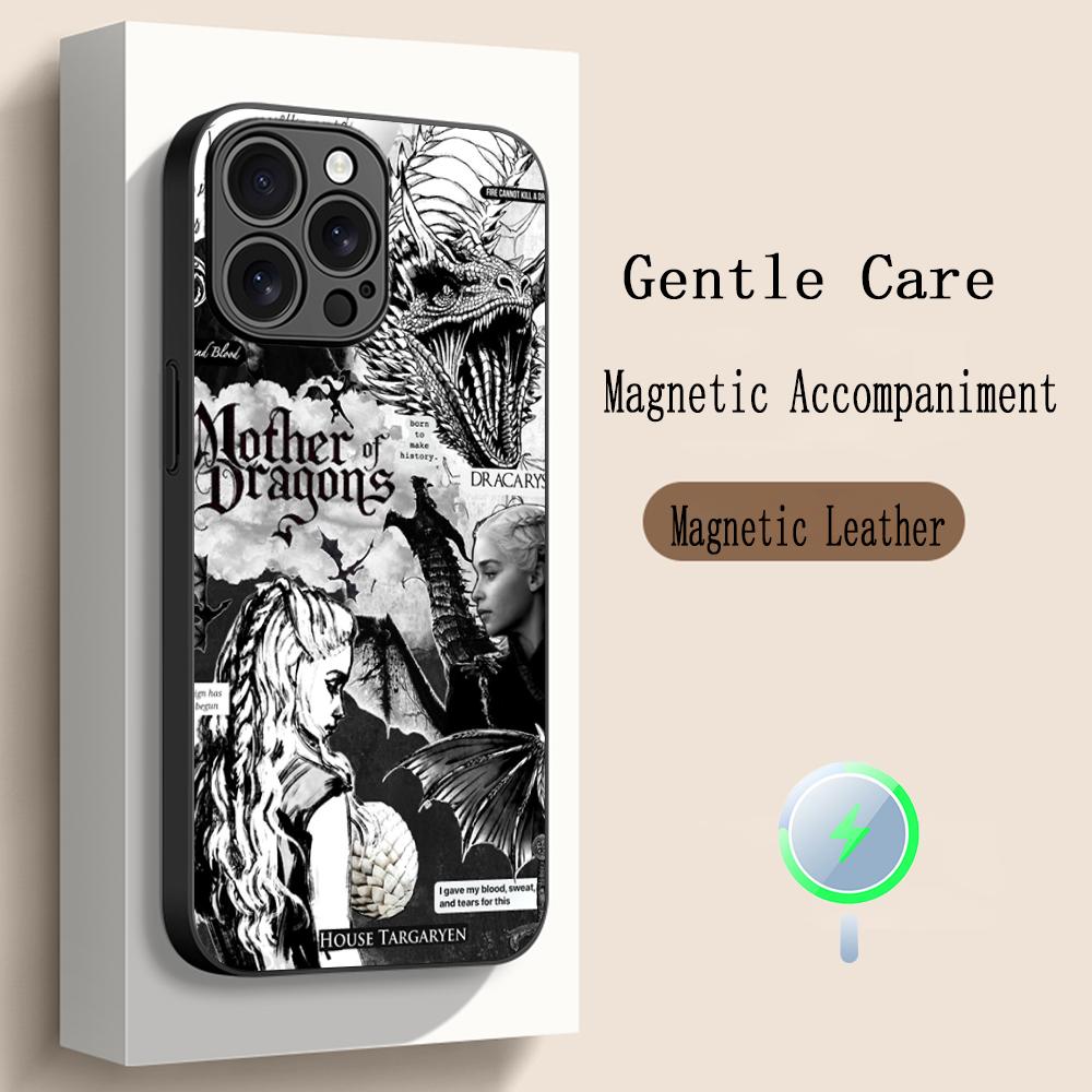 G-game of T-thrones fashion poster logo Phone Case For iPhone 17 16 15 14 13 12 Plus Pro Max High-end Luxury Magsafe Sheepskin