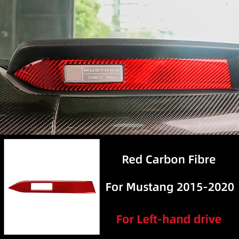 For Ford Mustang 2015-2025 Car Accessories Carbon Fiber Interior Car Dashboard Decoration Strip Sticker Car Styling Trim Cover