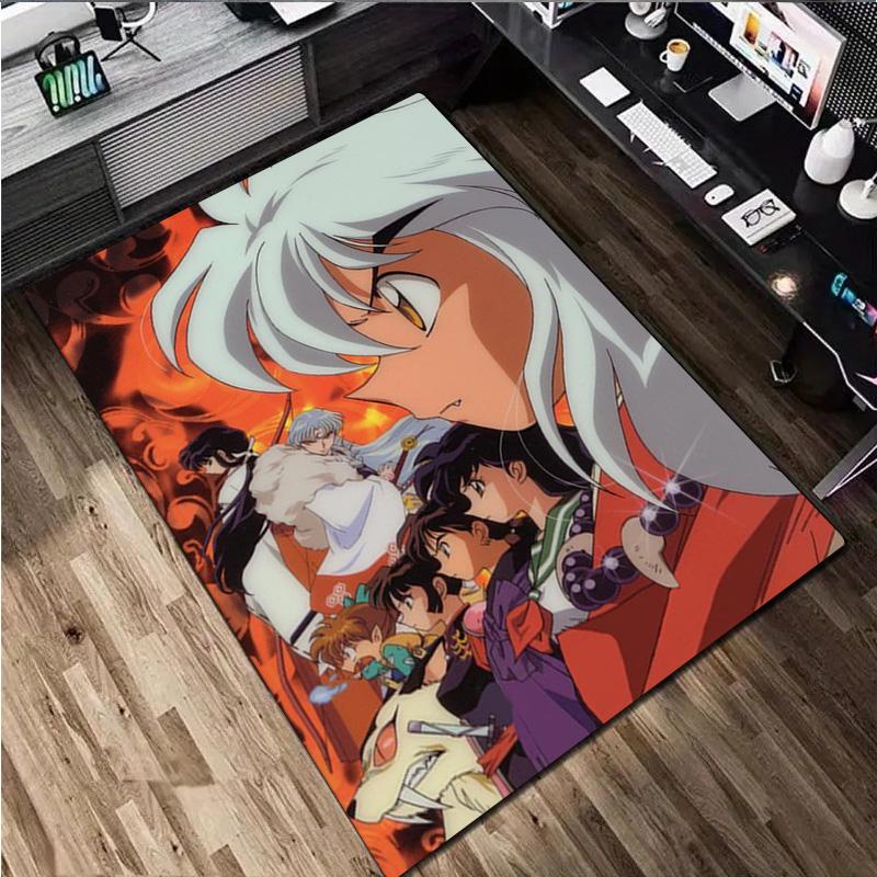 1Pc Inuyasha Print Rug - home decoration Carpet For Living Room Bedroom Flooring Computer Chair Area Rug