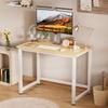 Office Workstation 40 Inch Computer Desk, Wood Modern Simple Style Gaming Desk Table for Home Office, Student Study Writing with Metal Frame