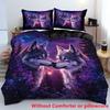 Quilt Cover 3D Printed Cartoon Anime Wolf Duvet Comforter  Polyester Soft And Comfortable Night Sky Bedding Sheets Sets