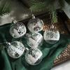 6pcstransparent Snow Christmas Balls Pendants for Christmas Tree Decoration Clear Baubles Hanging Ornaments Xmas Navidad