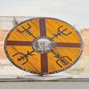 Wooden Viking Shield  King Finehair Battleworn Norse Round Shield for LARP, Cosplay, Wall Decor, Gift for Him