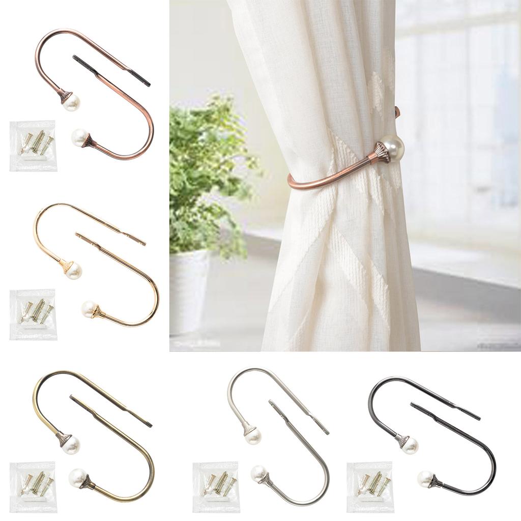 2Pcs Metal Curtain Hooks Curtain Tieback Hooks Decorative Curtain Holdbacks Window Curtain Holder Drapery Holdbacks
