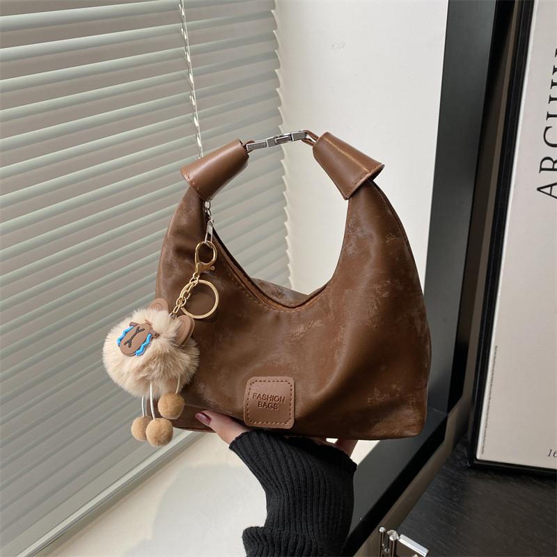 Chic Pu Material Shoulder Pillow Handbag For Women With Unique Design And Soft Feel