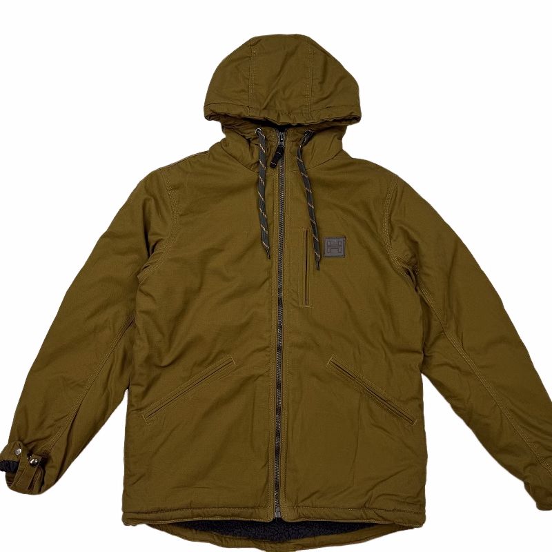 and American Single Men's Fall and Winter Outdoor Windproof Hooded Jacket American Casual Loose Street Fleece-lined Workwear Cotton Coat Outwear