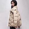 Winter Loose Knit Collar Retro Short Cotton Padded Jacket for Women Coat