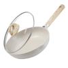 CAROTE Frying Pan with 26 IH PFOS Marble Easy To Fried Compatible with All Heat One Year Greige Cozy Series Lid, Cm, Compatible, PFOA, Free, Coat,