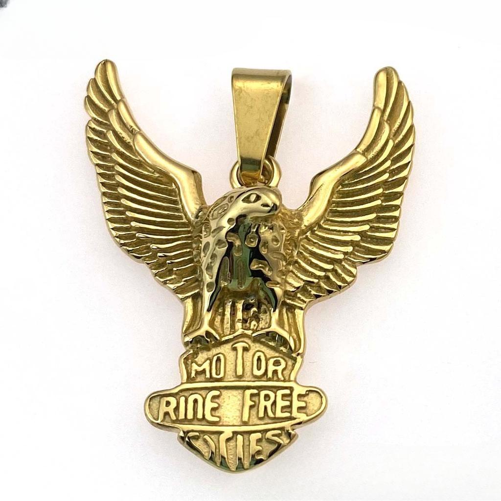 Винтажный бесплатный логотип орла орел расправляющий крылья кулон из нержавеющей стали простое ожерелье из титановой стали ювелирные изделия свитер цепь