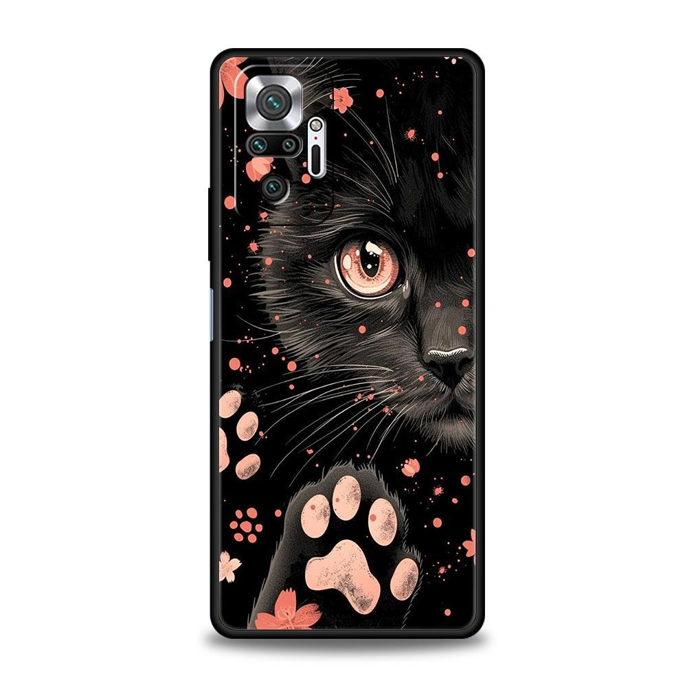 Чехол для телефона 'Повседневная жизнь милых кошек' для Xiaomi Redmi Note 14 13 5G 10 11 12 Pro Plus 4G 14C 13C 12C 10C Черный