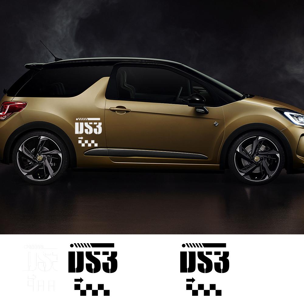 Car Body Decor Sticker For Citroen DS3 Emblem Racing Sport Lattice Graphics Vinyl Decals Auto Door Exterior Accessories
