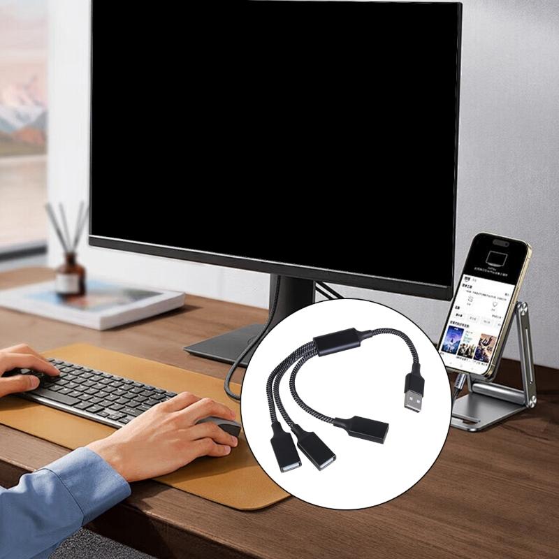Многопортовый USB 2.0 разветвитель USB-папа на 3 USB-мамы для эффективной зарядки и передачи данных на ноутбуках