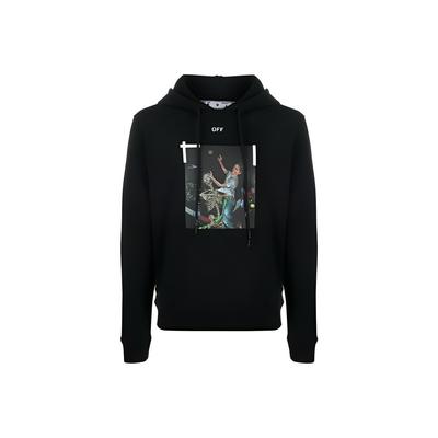 Off-White Тонкая толстовка с принтом Pascal, черные/белые мужские топы OMBB034F20FLE0111001