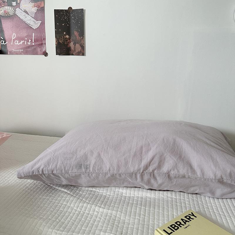 Наволочка из чистого хлопка в полоску, однотонная (Цельный кусок)