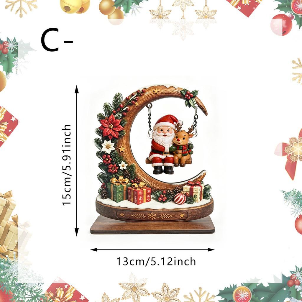 Christmas Tabletop Decor Festive Christmas Wooden Ornament Wooden Christmas Decor Multiple Design Holiday Table Decor For Desk
