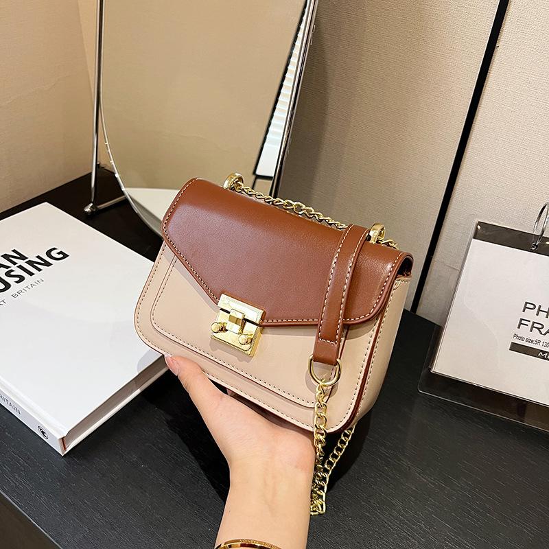 Сумка премиум-класса маленькая женская новая модная текстурная женская сумка универсальная с цепочкой-замком на одно плечо маленькая квадратная сумка