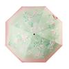 New Three-fold Small Gold Hook Gold Skeleton Colored Glue Fabric Gift Bag Umbrella Weather and Rain Folding Umbrella