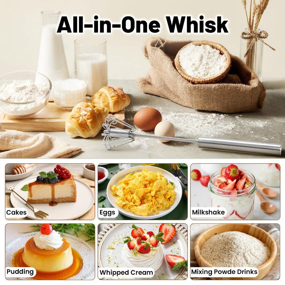 Upgraded Egg Whisk Hand Push Semi Automatic Whisk Durable Rotary Whisk Blender  Baking
