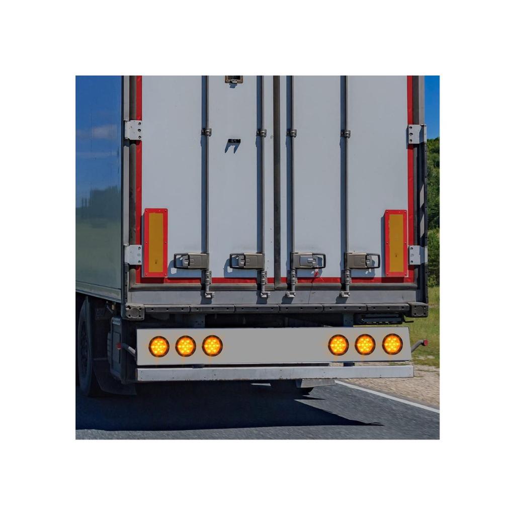 APSMOTIV 4" Круглый светодиодный прицеп Круглый янтарный указатель поворота Грузовик Прицеп Автодом Задний габаритный фонарь Лампы с белыми ободками 24В Габаритный фонарь прицепа