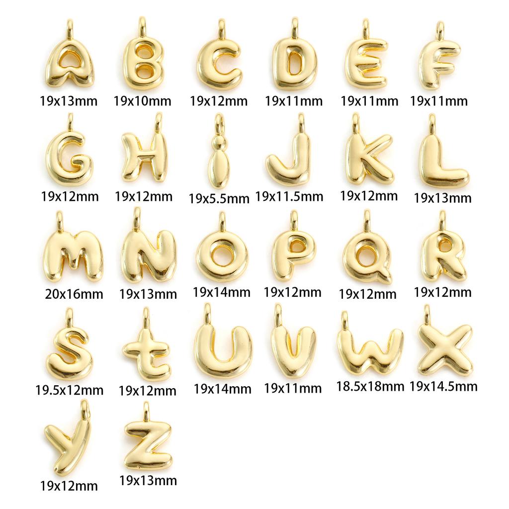 1 шт. Латунные Шармы Буквы Заглавный Алфавит Инициал "A-Z" Позолоченные Настоящим Золотом 18K Подвеска Персонализированные Украшения Изготовление Фурнитура