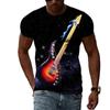 Fashion Taste Guitar Graphic T Shirts For Men Summer Casual Personality Creativity O-neck Short Sleeve 3D Trendyol Print Tops