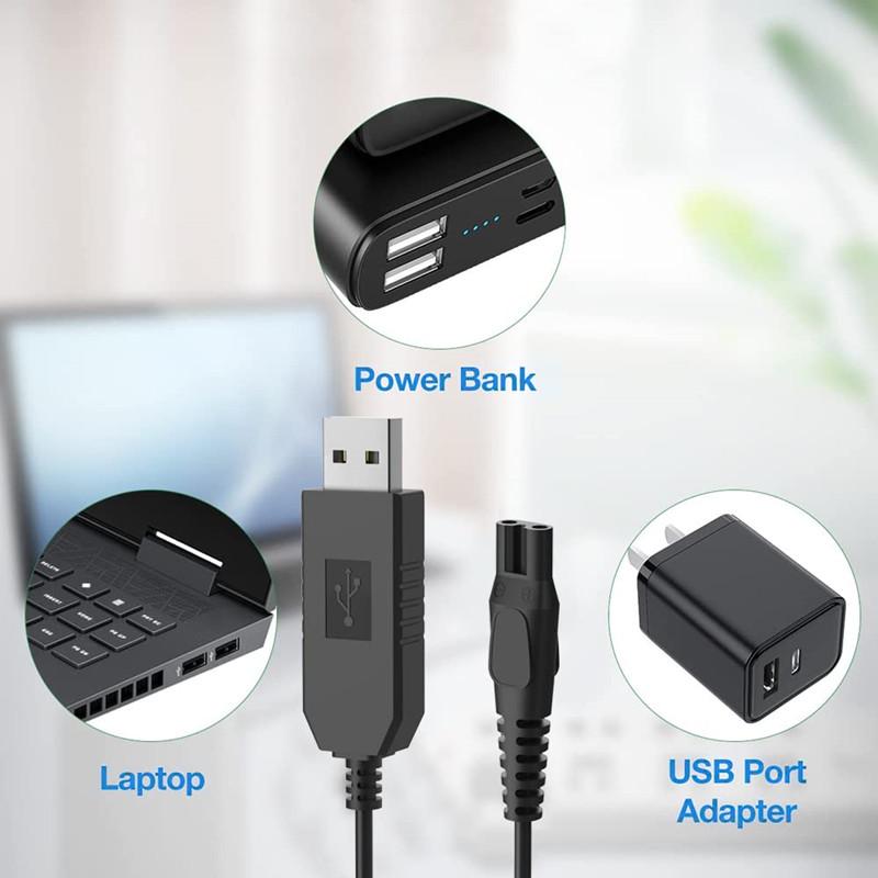Кабель зарядного устройства USB-DC 15 В для бритвы Philips Norelco One Blade QP6510 QP6520 QP6530 QP6550 QP6505 QP6620