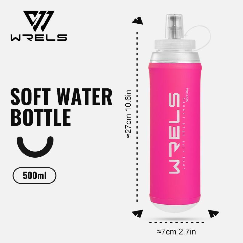 WRELS 500ML TPU Soft Folding Water Bottles BPA-Free Collapsible Sports Flasks for Hiking Climbing Camping Running Bottle