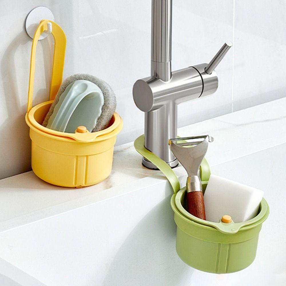 Openable Bottom Cover Sink Hanging Strainer Basket Fruit Clean Filter Rack  Kitchen Accessories
