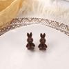 Серьги-гвоздики в виде кролика для вечеринки, леди, темперамент, мультфильм, стекающиеся женские украшения, корейские серьги