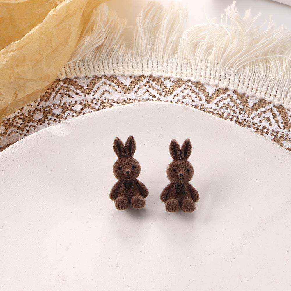 Серьги-гвоздики в виде кролика для вечеринки, леди, темперамент, мультфильм, стекающиеся женские украшения, корейские серьги
