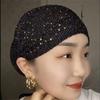 1pc Breathable Mesh Diamonds Turban Hat Elastic Women Summer Lace Head Cover Cap Muslim Headscarf Bonnet Lady Hair Loss Hat