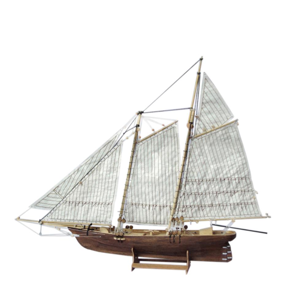 1:120 DIY Wooden Assembly Sailing Ship Model Classic Sailing Boat Laser Cutting Process Puzzle Toys