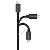 Lot 2 cables pour Alcatel Pixi 4 (6) (8050/8050D) - Cable micro usb Noir 1 Mètre Phonillico