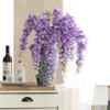 Длинные ветви Искусственный цветок 5 вилок Глициния Лоза Цветок Зелень Шелковый цветок Гирлянда Сад