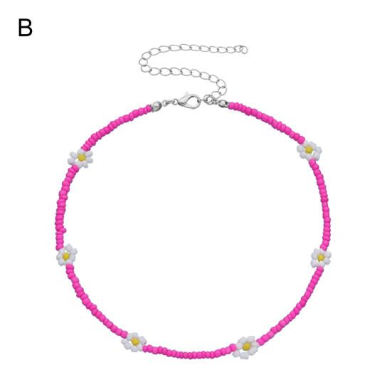 Женское ожерелье, красочные бисерные цветочные украшения, гальванические бусины, цепочка на ключицу, подарок на день рождения