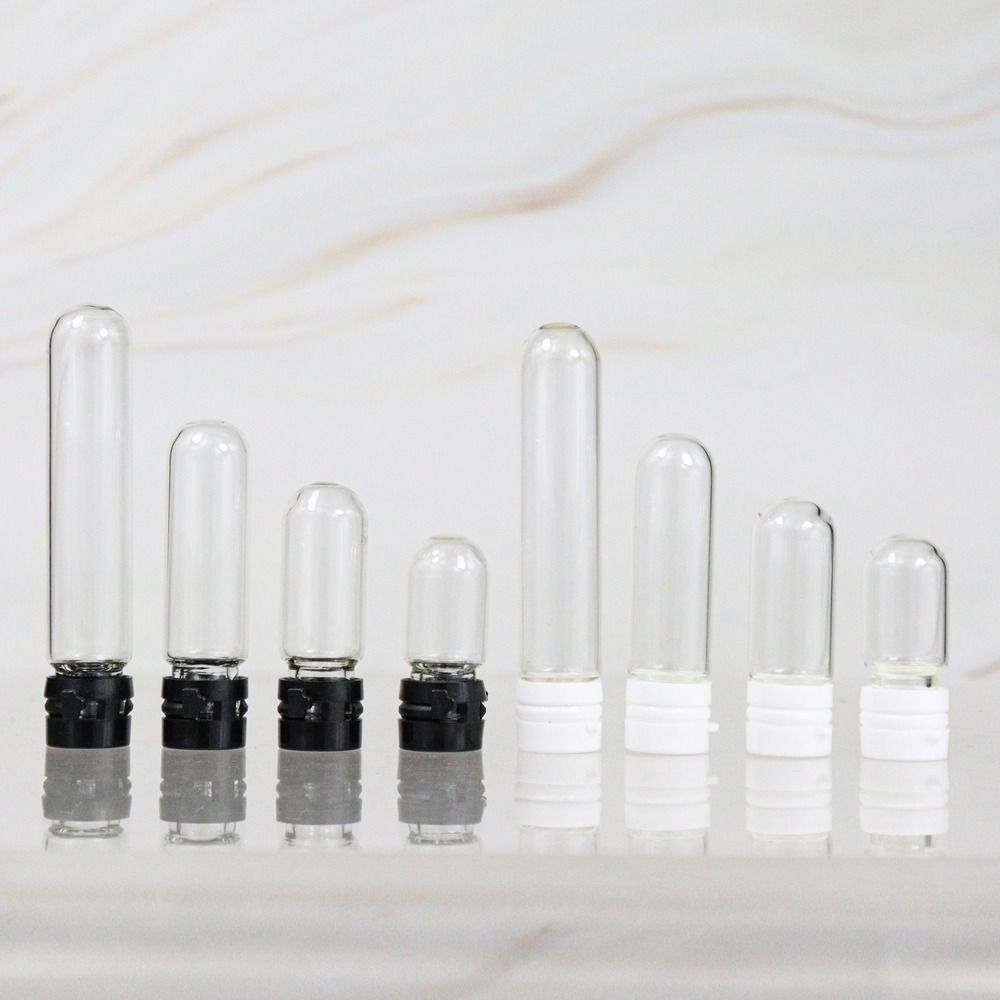 Sample Vial with Cap Powder Solid Storage Lotion  Bottle Glass Test Tube Mini Refillable Bottle Round Bottom Bottle
