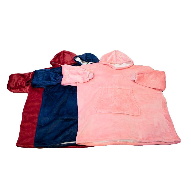 Зимние теплые негабаритные толстые флисовые гигантские толстовки, длинный фланелевой женский пуловер с капюшоном