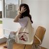 Холщовая сумка женская большая вместительная сумка через плечо простая и милая мультяшная студенческая сумка сумка