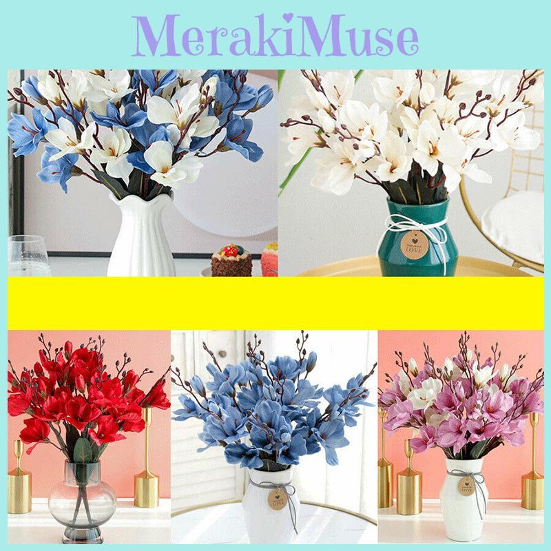 Элегантный и реалистичный искусственный букет магнолии из шелка для свадеб и домашнего декора