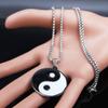 2024 Модные ожерелья из нержавеющей стали «Инь и Ян» в стиле тайцзи для женщин/мужчин, эффектные ювелирные изделия
