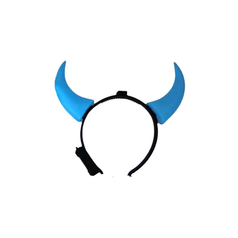 Glowing LED Devil Horn Hair Hoop with Anti-slip Small Teeth Bull Horn Head-wear Live Concert