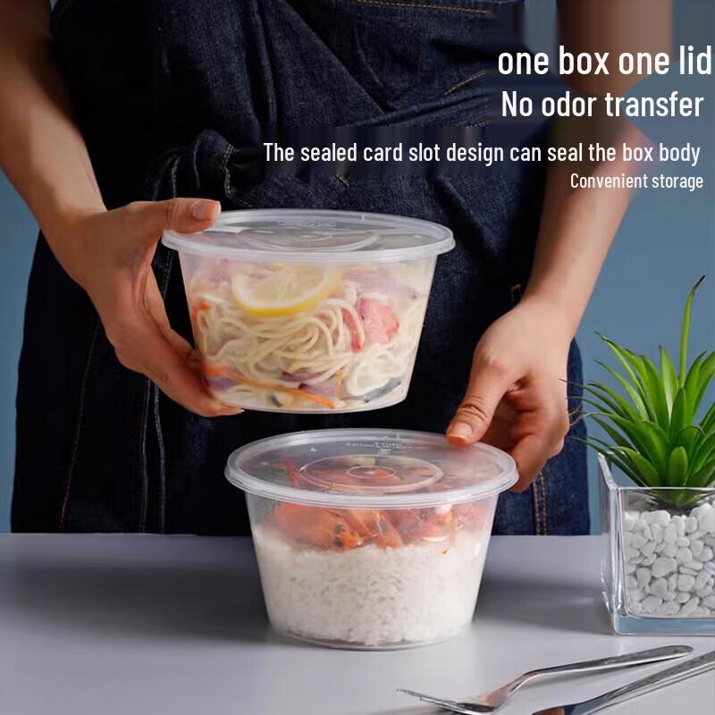 Merya Disposable Takeout Food Containers with Lids