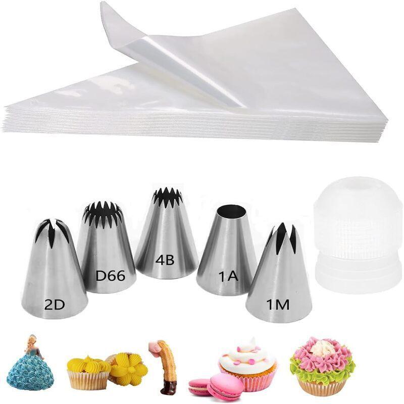 28-Piece Stainless Steel Piping Tips Set With Pastry Bag Cake Decorating Baking Supplies