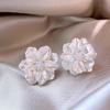 Pearl Flower Pearl Earrings Elegant Women Earrings Fashion Large Flower Earrings
