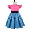 Kids Girls Anime Cartoon Print Ruffle Short Dress Halloween Cosplay Costumes
