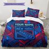 Custom Name,New York Rangers Pattern Bedding Home Decoration Birthday Gift ( 1 duvet cover + 2 pillowcase, without core),fan merchandise.