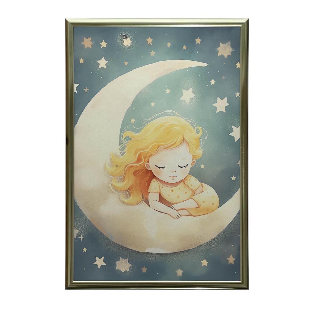 Plakat Księżniczka Na Księżycu Plakat Księżniczka Na Księżycu, 70X100 Cm, Bez Ramy, Płótno Premium Na Blejtramie