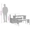3 Piece Outdoor Dining Set with Cushions Grey Poly Rattan