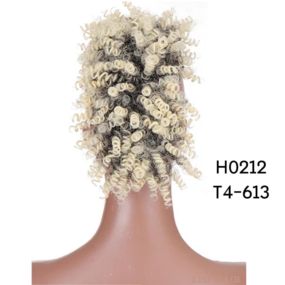 MISSQUEEN Синтетический высокий пышный афро вьющийся короткий парик со средней частью на заколках для наращивания волос Шиньоны для женщин